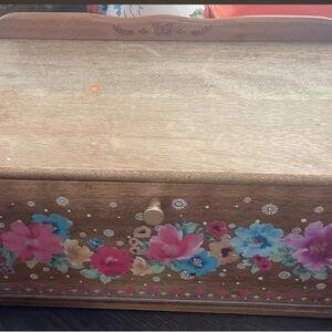 Floral Wooden Bread box